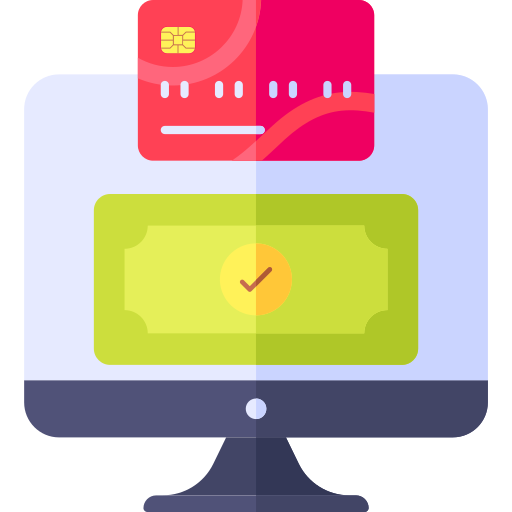 pago en línea icono gratis