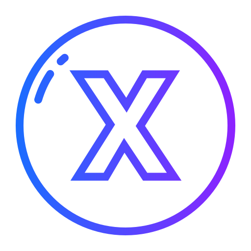 Letter x Generic gradient outline icon