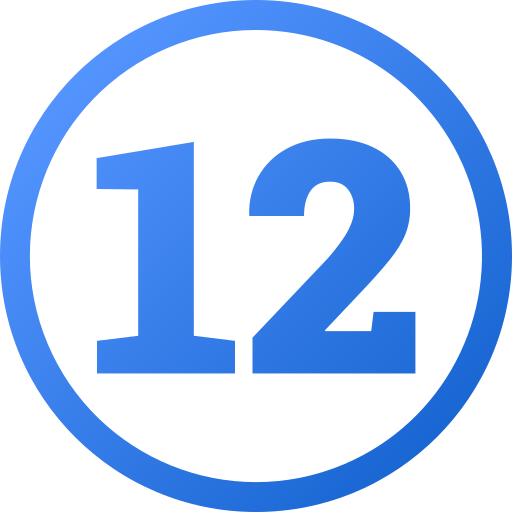 número 12 icono gratis