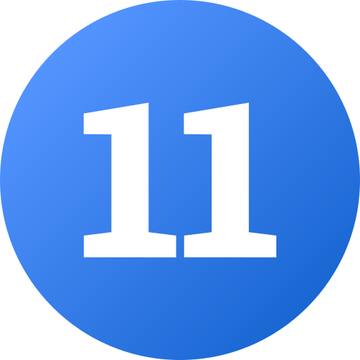 número 11 icono gratis