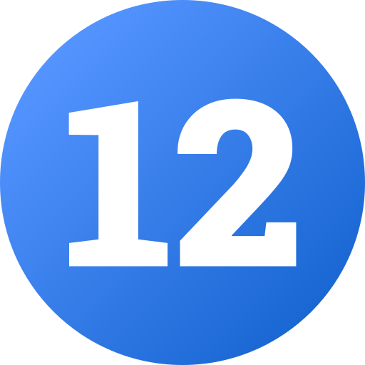 número 12 icono gratis