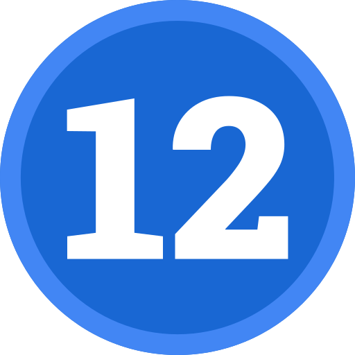 número 12 icono gratis