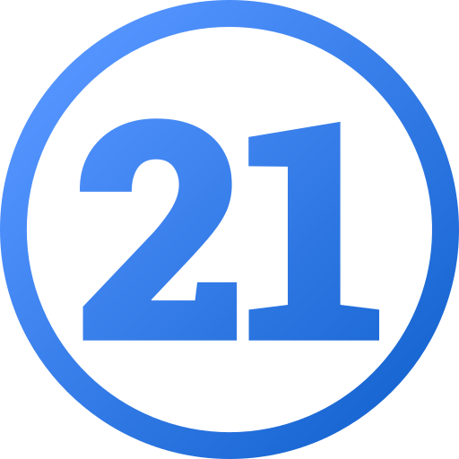 Number 21 Generic gradient fill icon