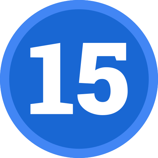 número 15 icono gratis