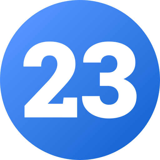 Number 23 Generic gradient fill icon