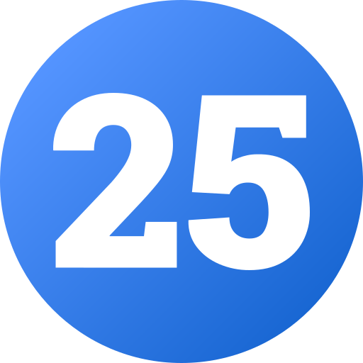número 25 grátis ícone número 25 grátis ícone