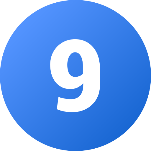 Number 9 - free icon