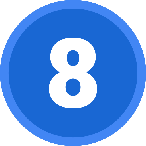 Number 8 Generic color fill icon