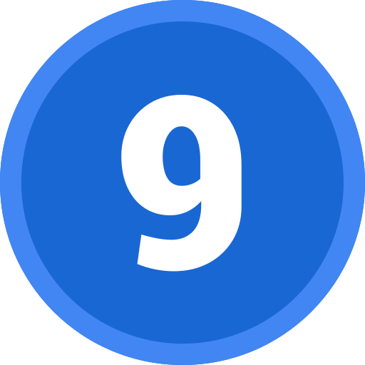 Number 9 Generic color fill icon