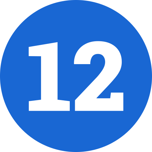 número 12 icono gratis