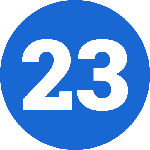 Number 23 Generic color fill icon