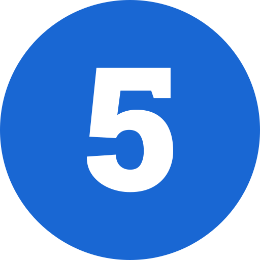 Number 5 Generic color fill icon