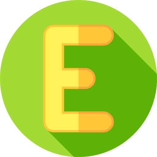 Letter e Generic color fill icon