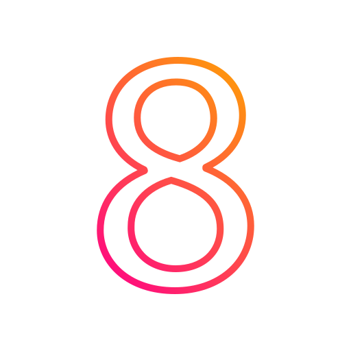 Number 8 Generic gradient outline icon