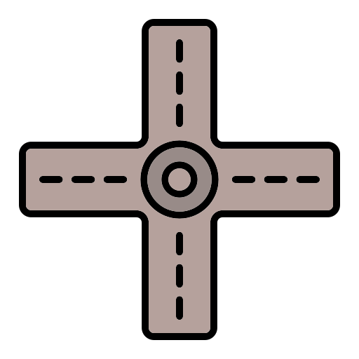 intersección de carreteras icono gratis