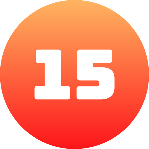 Number 15 Generic gradient fill icon