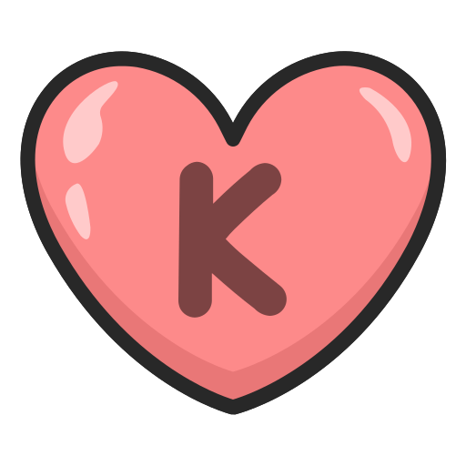 alphabet k in heart