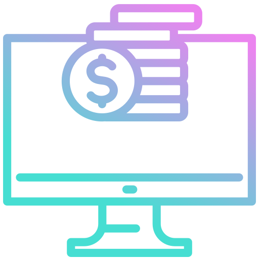 dinero en línea icono gratis