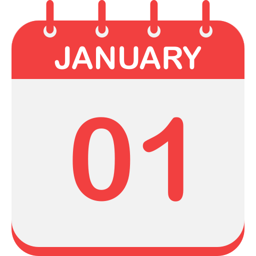 January 1 - Free time and date icons