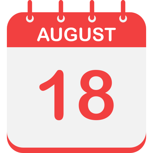 18 de agosto icono gratis