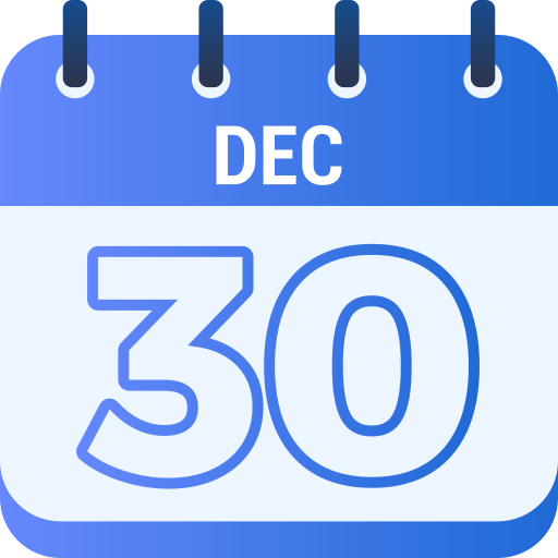 30 de diciembre icono gratis