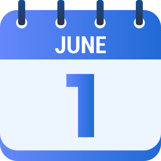 1 ° de junio icono gratis