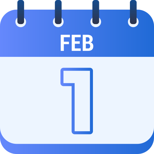 01 de febrero icono gratis