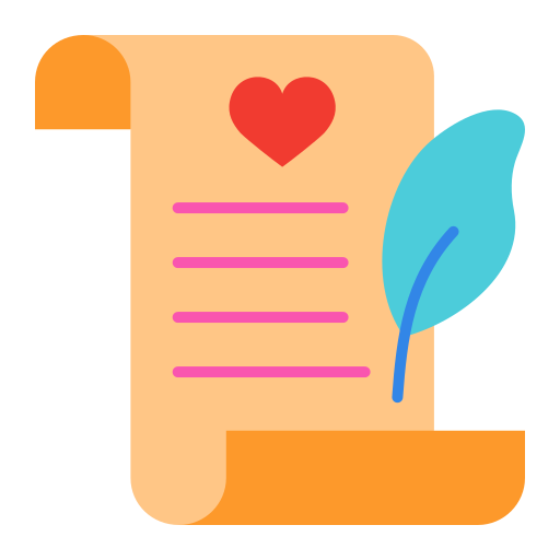 carta de amor icono gratis