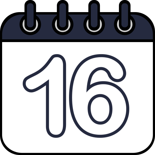 dieciséis icono gratis