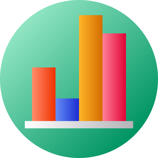 Bar chart Flat Circular Gradient icon