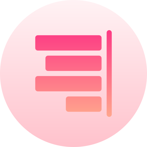 Right alignment Basic Gradient Circular icon