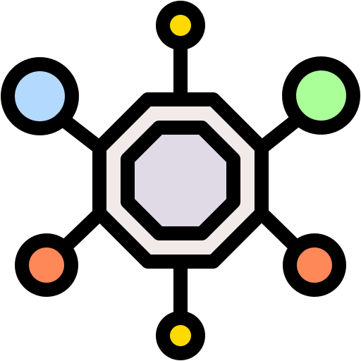 Molecule Generic color lineal-color icon