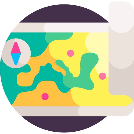 Detailed Flat Circular Flat Map Icon