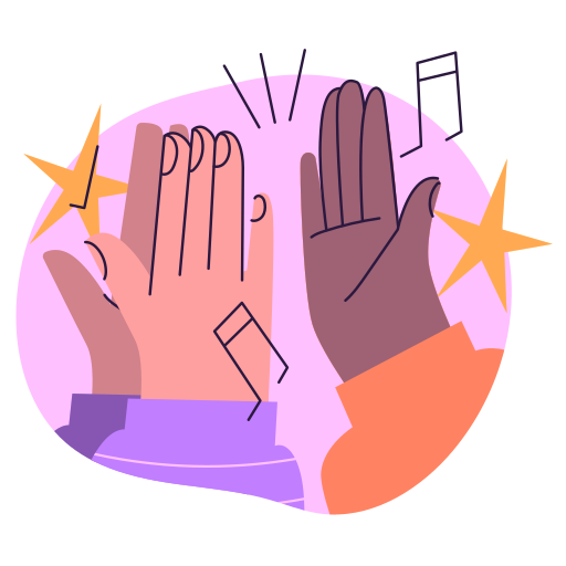 High Five Cartoon Hand Sticker