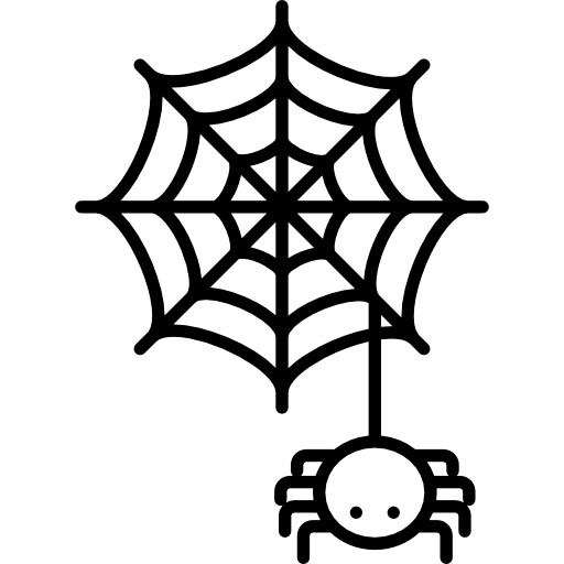 La Toile D'araignée Avec L'icône Solide D'araignées Et De Balai