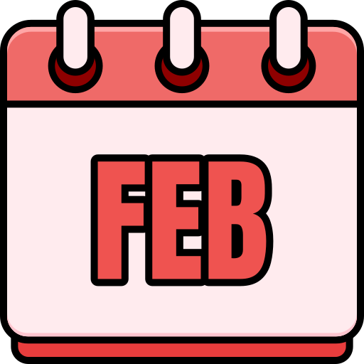 February Generic color lineal-color icon