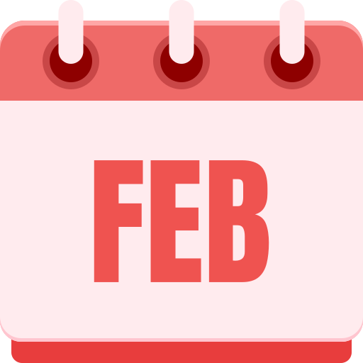 February Generic color fill icon