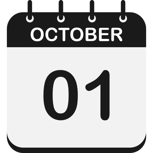 1 de octubre icono gratis