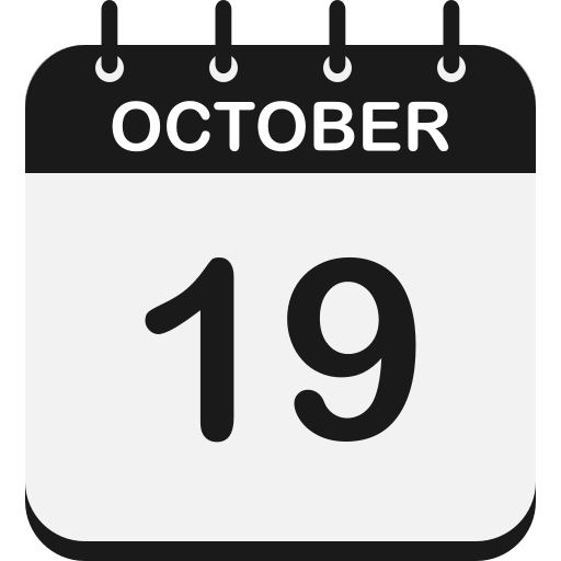 19 de octubre icono gratis