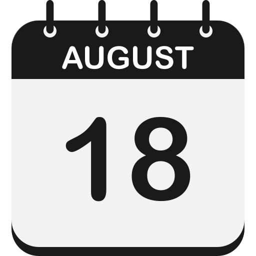 18 de agosto icono gratis