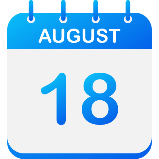 18 de agosto icono gratis