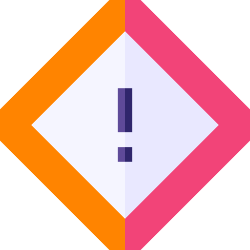 Caution Basic Straight Flat icon