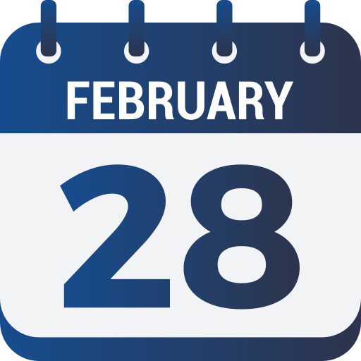 February 28 - Free time and date icons