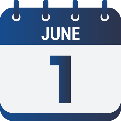 1 ° de junio icono gratis