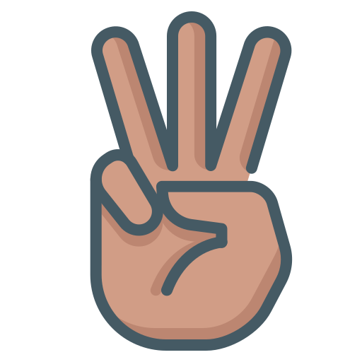 Three fingers - Free hands and gestures icons