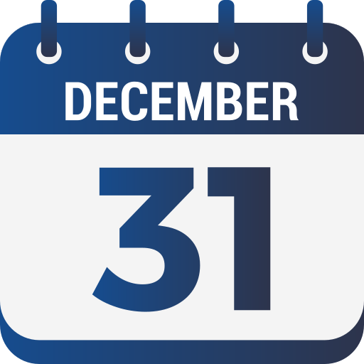 December 31 Generic gradient fill icon