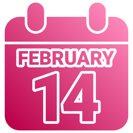 February 14 Generic Gradient Fill Icon