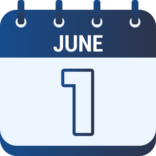 1 ° de junio icono gratis