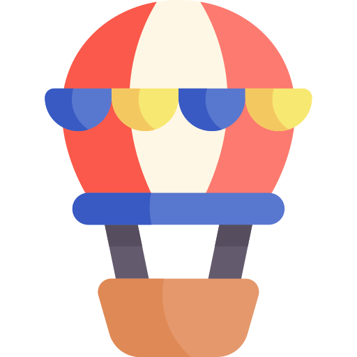 Hot air balloon Kawaii Flat icon