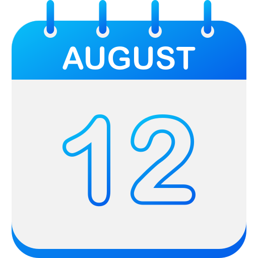 12 de agosto icono gratis